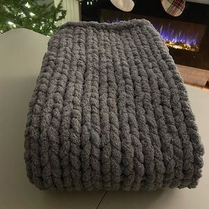 Handmade chunky knit throw blanket